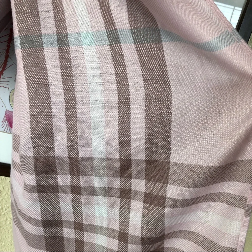 NEW Dusty Rose Silk Pashmina Scarf Wrap Shawl Checked Fringe
